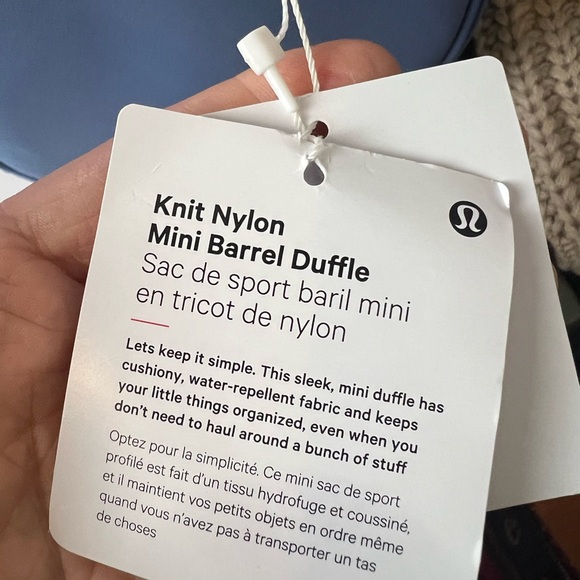 LULULEMON Knit Nylon Mini Barrel Duffle Bag 5L in Oasis Blue *RARE* NWT - Picture 15 of 16
